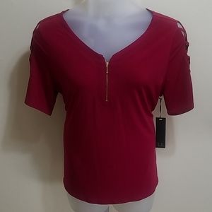 Lynn Ryan - Caged Sleeve Zip-Up Top 1x